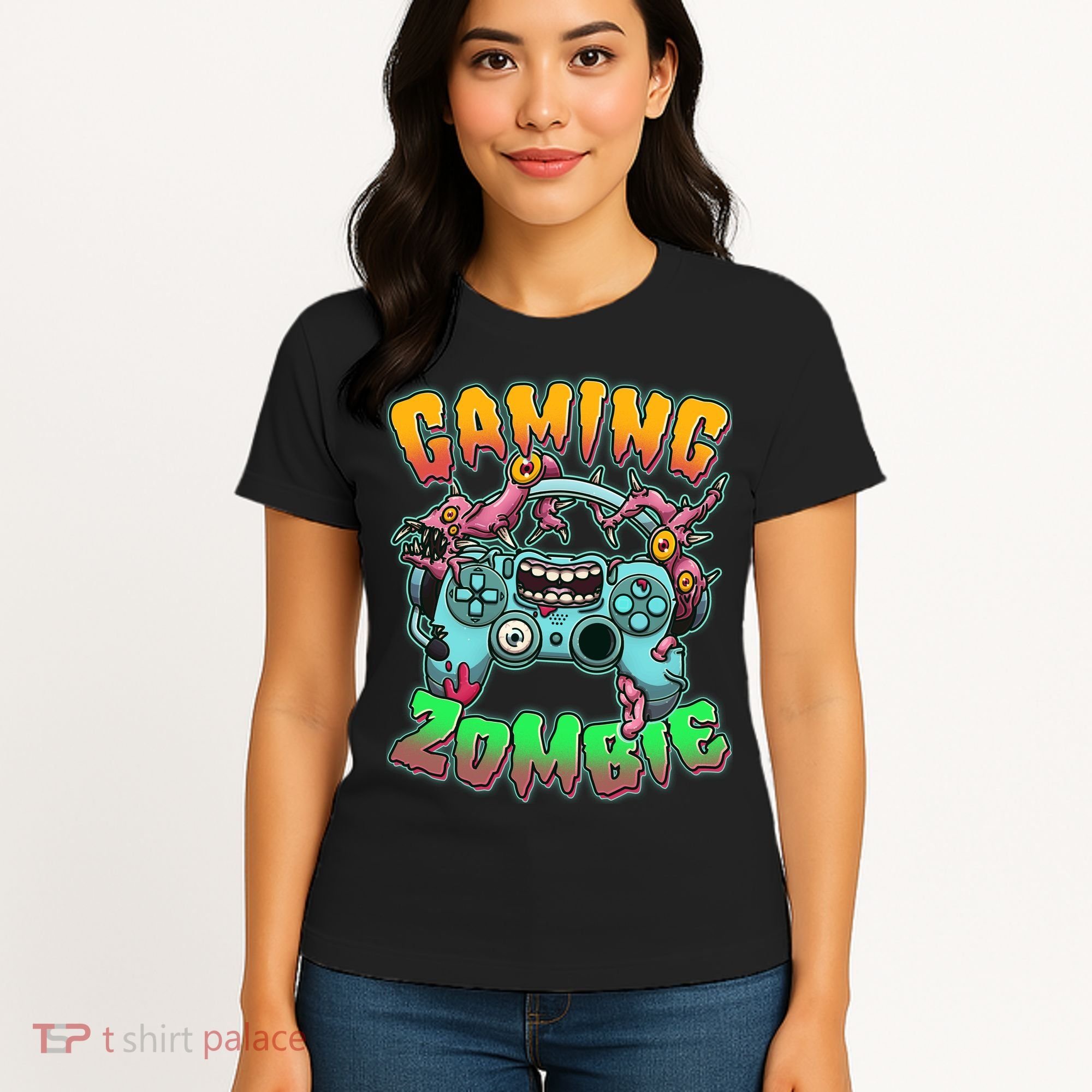 Funny Halloween Gaming Zombie Game Controller Women's T-Shirt