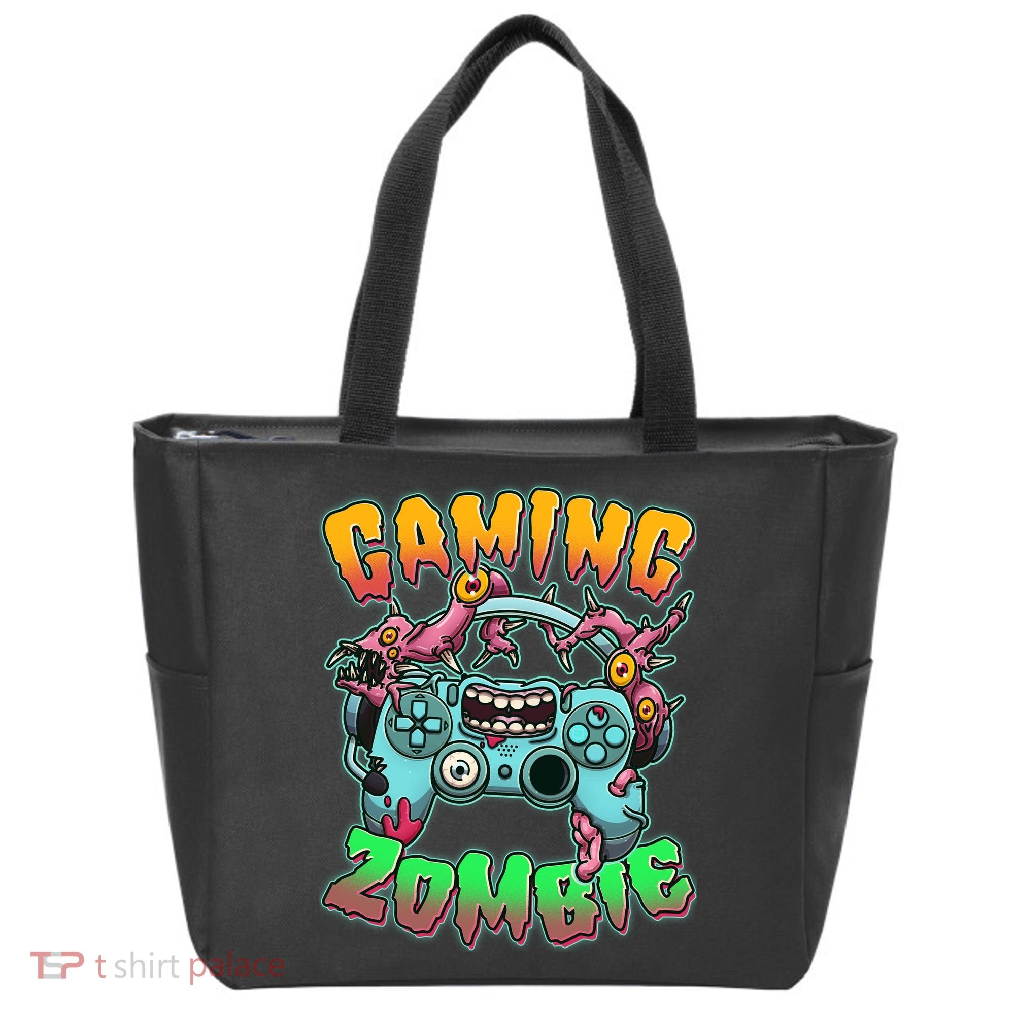 Funny Halloween Gaming Zombie Game Controller Tote Bag