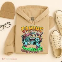 Funny Halloween Gaming Zombie Game Controller Hoodie thumb 4