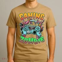 Funny Halloween Gaming Zombie Game Controller T-Shirt thumb 3