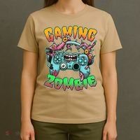 Funny Halloween Gaming Zombie Game Controller T-Shirt thumb 4