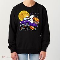 Funny Halloween Ghost Muscle Car Women's Sweatshirt thumb 0
