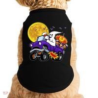 Funny Halloween Ghost Muscle Car Doggie Tank thumb 0