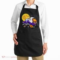 Funny Halloween Ghost Muscle Car Apron thumb 2