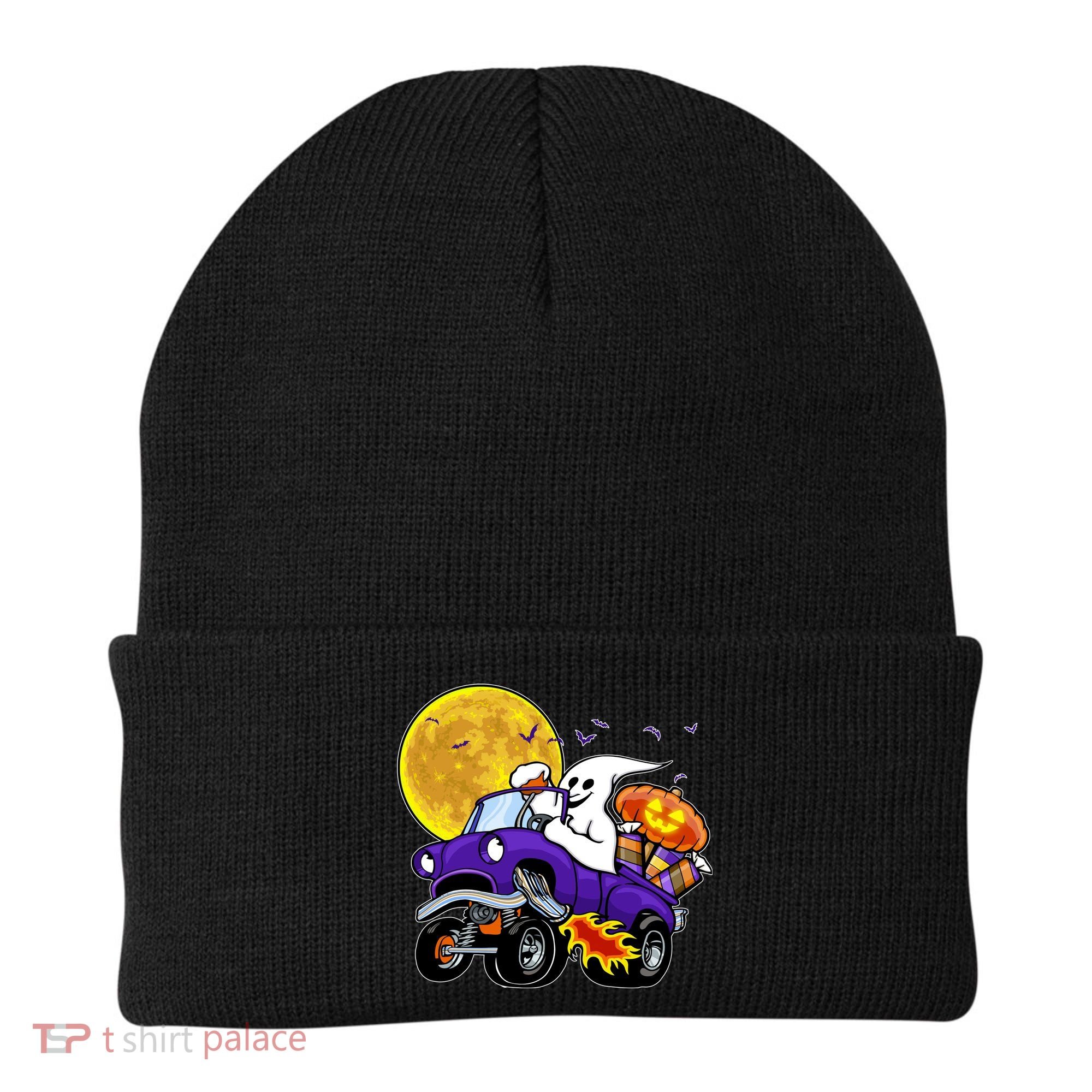 Funny Halloween Ghost Muscle Car Beanie