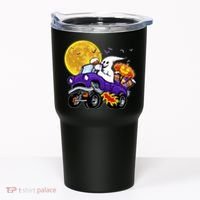 Funny Halloween Ghost Muscle Car Tumbler thumb 0