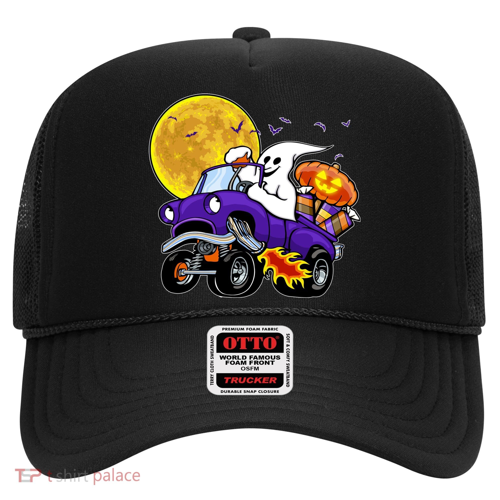 Funny Halloween Ghost Muscle Car Hat