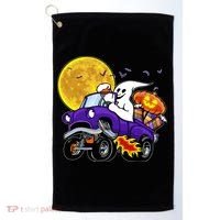 Funny Halloween Ghost Muscle Car Golf Towel thumb 0