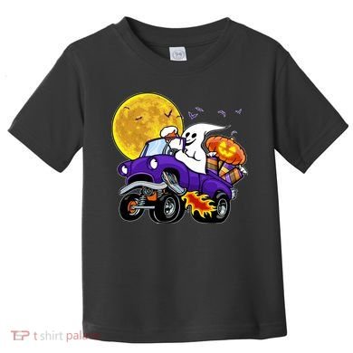 Funny Halloween Ghost Muscle Car Toddler T-Shirt