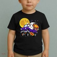 Funny Halloween Ghost Muscle Car Toddler T-Shirt thumb 2
