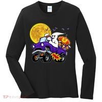 Funny Halloween Ghost Muscle Car Women's Long Sleeve Shirt thumb 0
