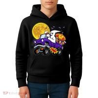 Funny Halloween Ghost Muscle Car Kids Hoodie thumb 4