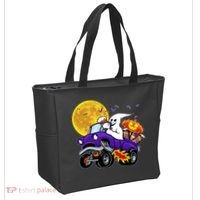 Funny Halloween Ghost Muscle Car Tote Bag thumb 2