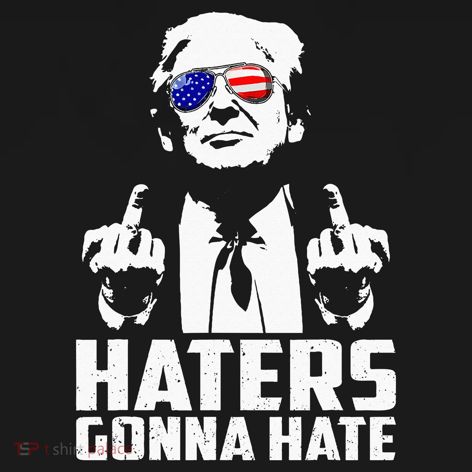 Funny Haters Gonna Hate President Donald Trump Middle Finger Women's Hoodie