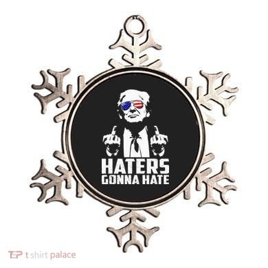 Funny Haters Gonna Hate President Donald Trump Middle Finger Ornament