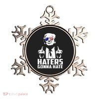 Funny Haters Gonna Hate President Donald Trump Middle Finger Ornament thumb 0