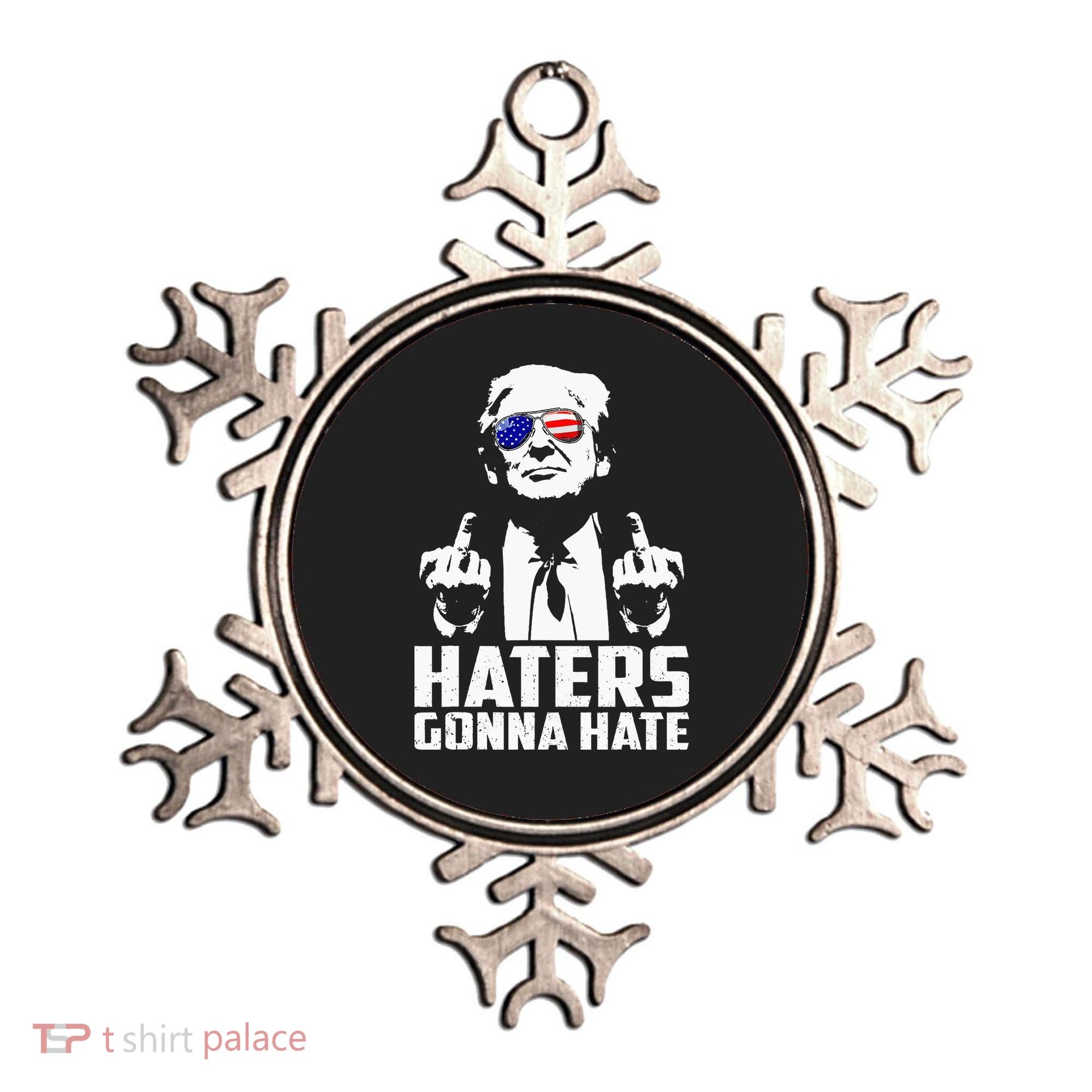 Funny Haters Gonna Hate President Donald Trump Middle Finger Ornament
