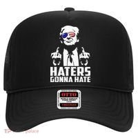 Funny Haters Gonna Hate President Donald Trump Middle Finger Hat thumb 0