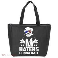 Funny Haters Gonna Hate President Donald Trump Middle Finger Tote Bag thumb 0