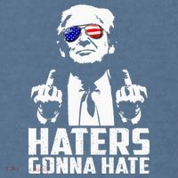 Funny Haters Gonna Hate President Donald Trump Middle Finger Garment-Dyed Sweatshirt thumb 2
