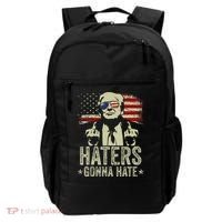Funny Haters Gonna Hate President Donald Trump Middle Finger Backpack thumb 0