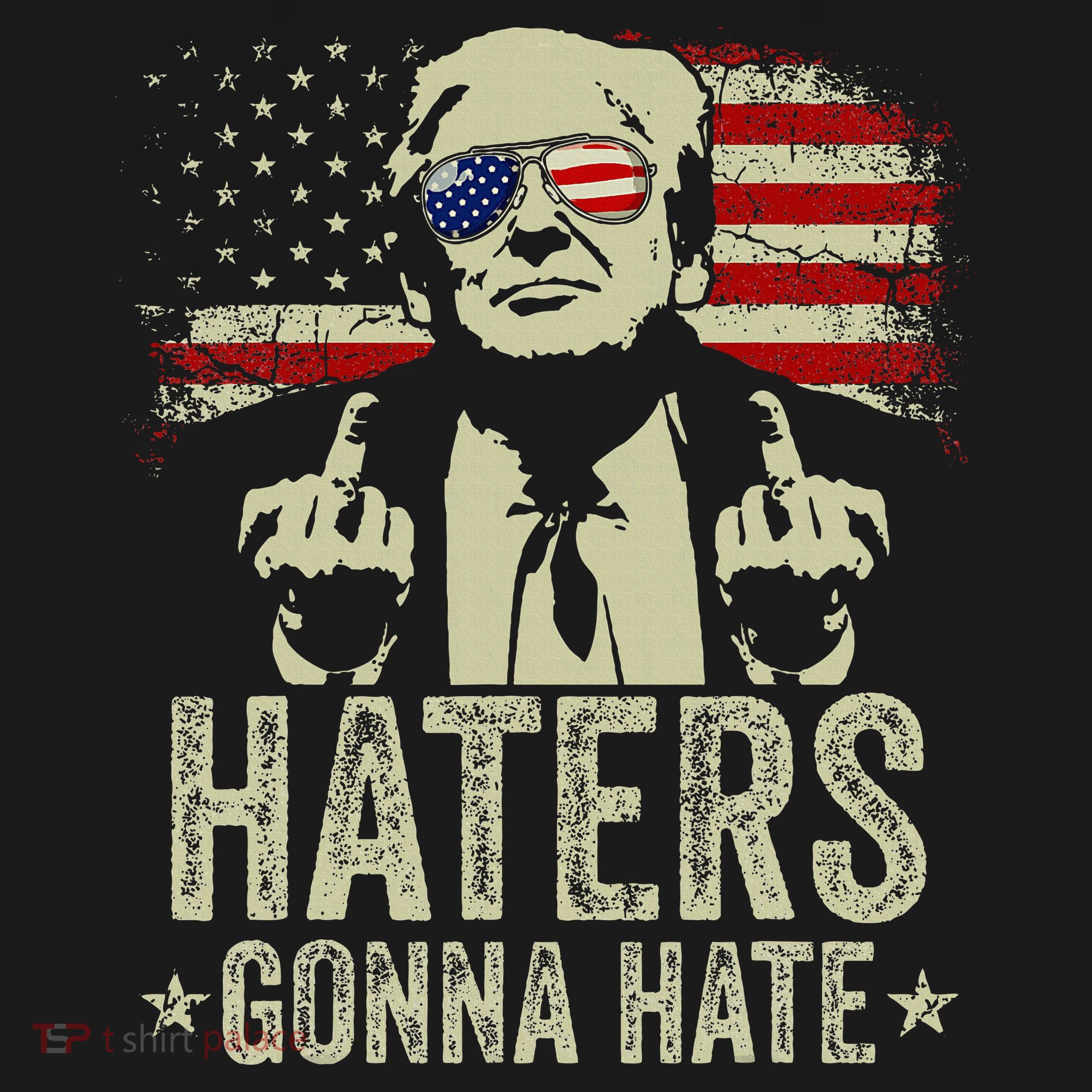 Funny Haters Gonna Hate President Donald Trump Middle Finger Women's Hoodie