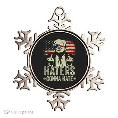 Funny Haters Gonna Hate President Donald Trump Middle Finger Ornament