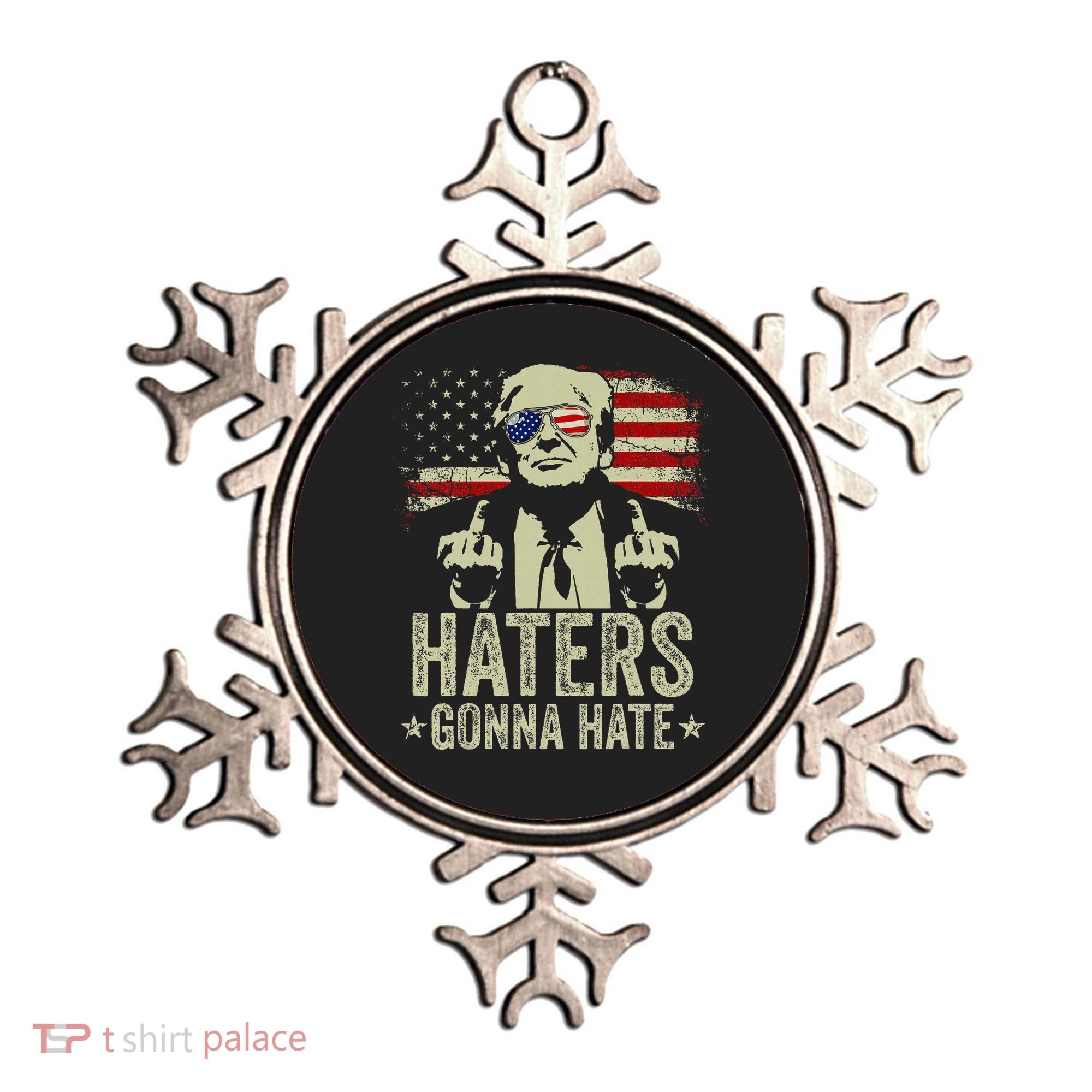 Funny Haters Gonna Hate President Donald Trump Middle Finger Ornament