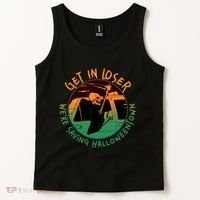 Funny Halloween Get In Loser We're Saving Halloweentown Grim Reaper Skeleton Tank Top thumb 2