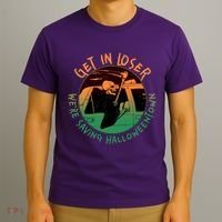 Funny Halloween Get In Loser We're Saving Halloweentown Grim Reaper Skeleton T-Shirt thumb 3