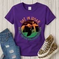 Funny Halloween Get In Loser We're Saving Halloweentown Grim Reaper Skeleton Women's T-Shirt thumb 3