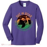 Funny Halloween Get In Loser We're Saving Halloweentown Grim Reaper Skeleton Kids Long Sleeve Shirt thumb 0