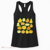 Funny Halloween Glowing Jackolantern Pumpkin Faces Women's Tank Top thumb 0