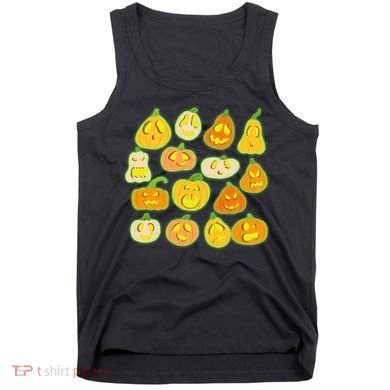Funny Halloween Glowing Jackolantern Pumpkin Faces Tank Top