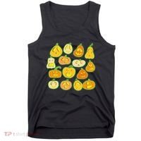 Funny Halloween Glowing Jackolantern Pumpkin Faces Tank Top thumb 0