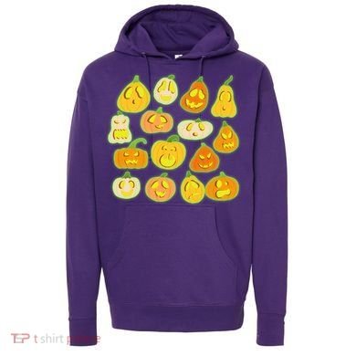 Funny Halloween Glowing Jackolantern Pumpkin Faces Hoodie
