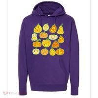 Funny Halloween Glowing Jackolantern Pumpkin Faces Hoodie thumb 0