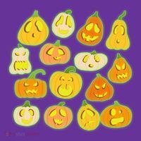 Funny Halloween Glowing Jackolantern Pumpkin Faces Sweatshirt thumb 3