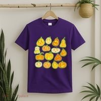 Funny Halloween Glowing Jackolantern Pumpkin Faces T-Shirt thumb 2