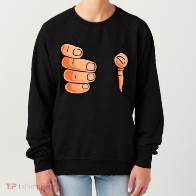 Funny Hand Gripping Optical Illusion Women's Sweatshirt