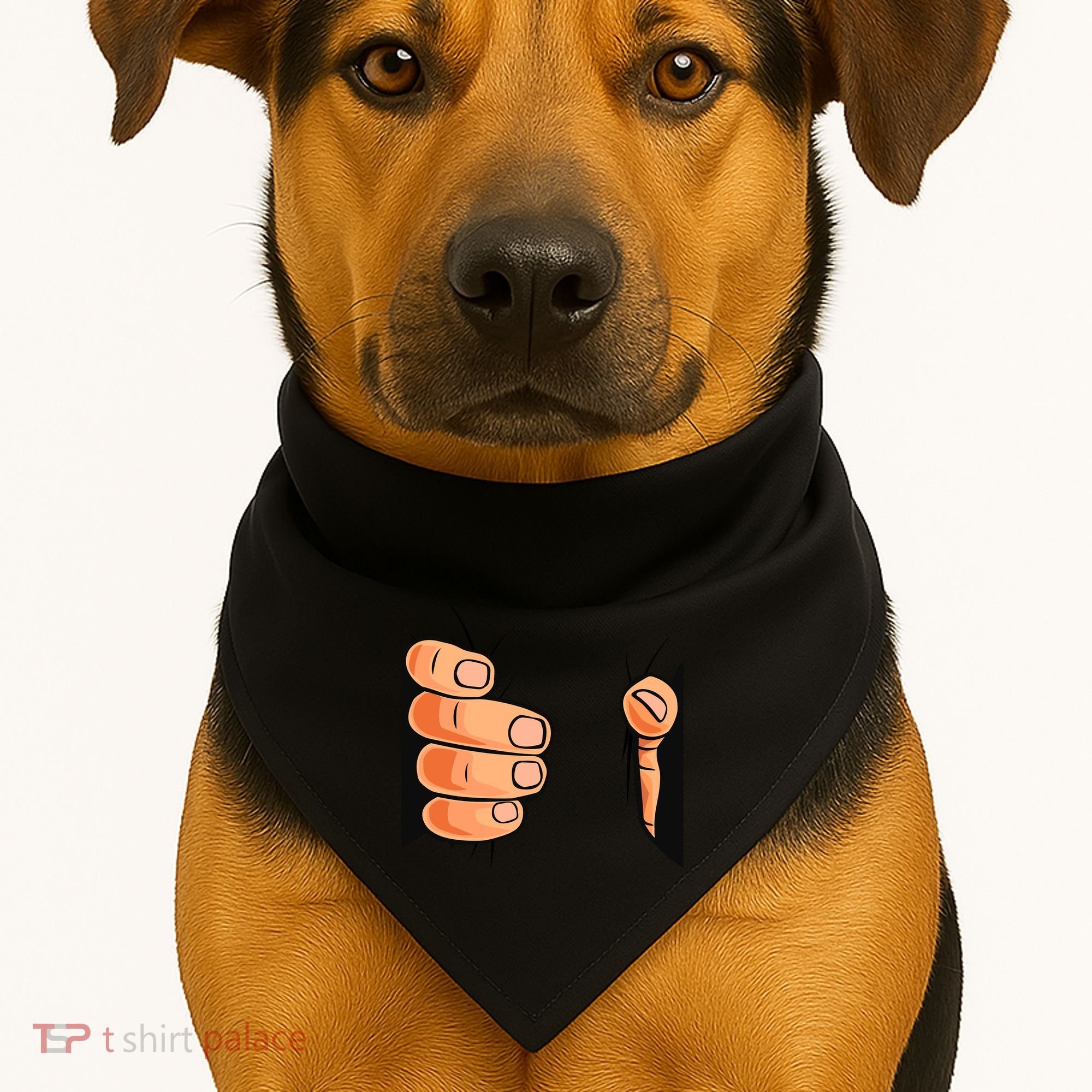 Funny Hand Gripping Optical Illusion USA-Made Doggie Bandana