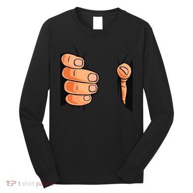 Funny Hand Gripping Optical Illusion Long Sleeve Shirt