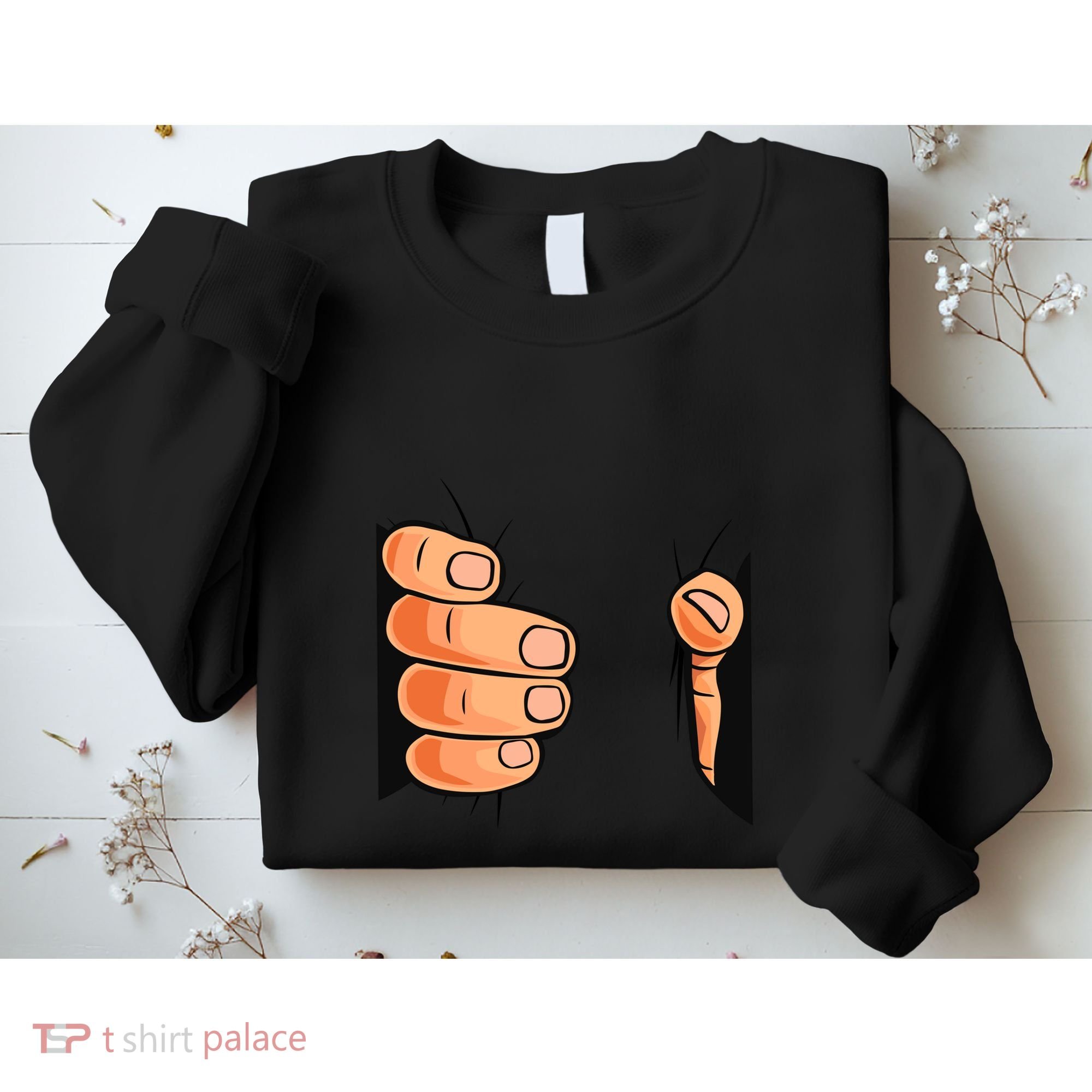 Funny Hand Gripping Optical Illusion Sweatshirt
