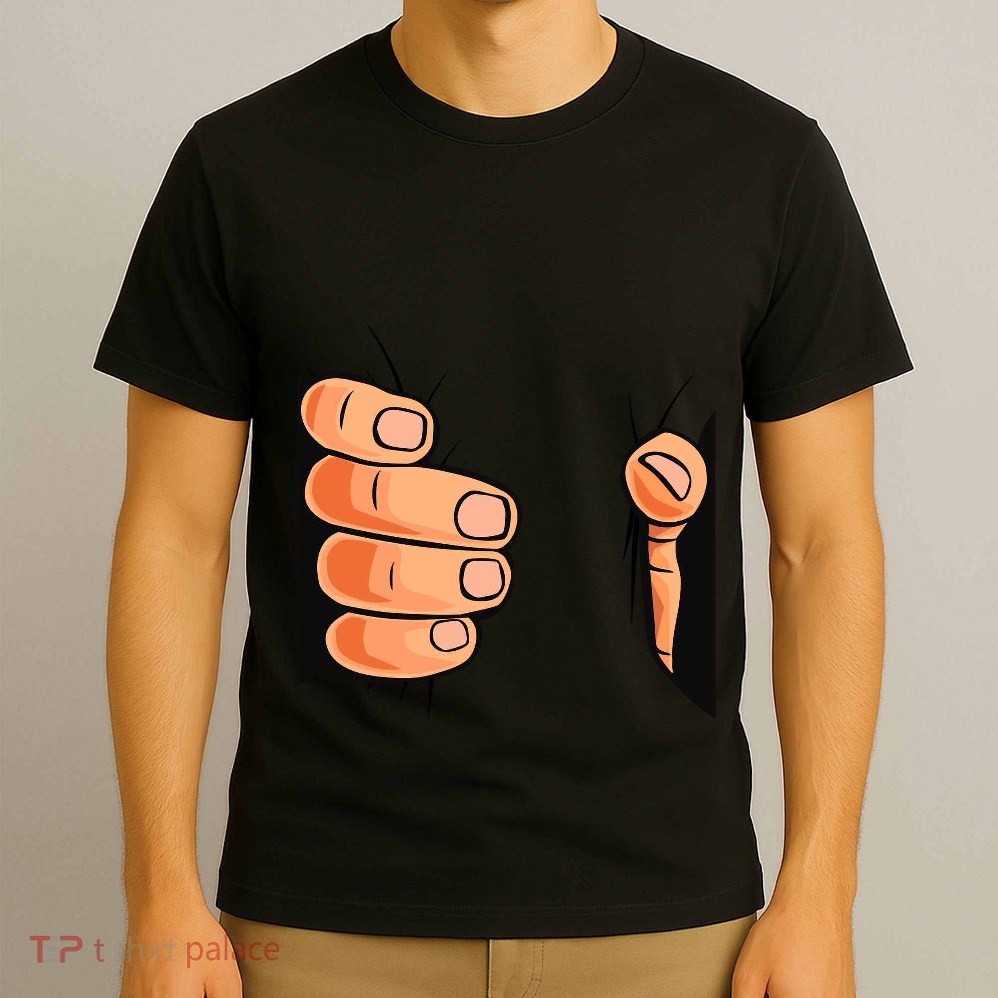 Funny Hand Gripping Optical Illusion T-Shirt