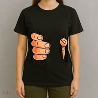 Funny Hand Gripping Optical Illusion T-Shirt thumb 4