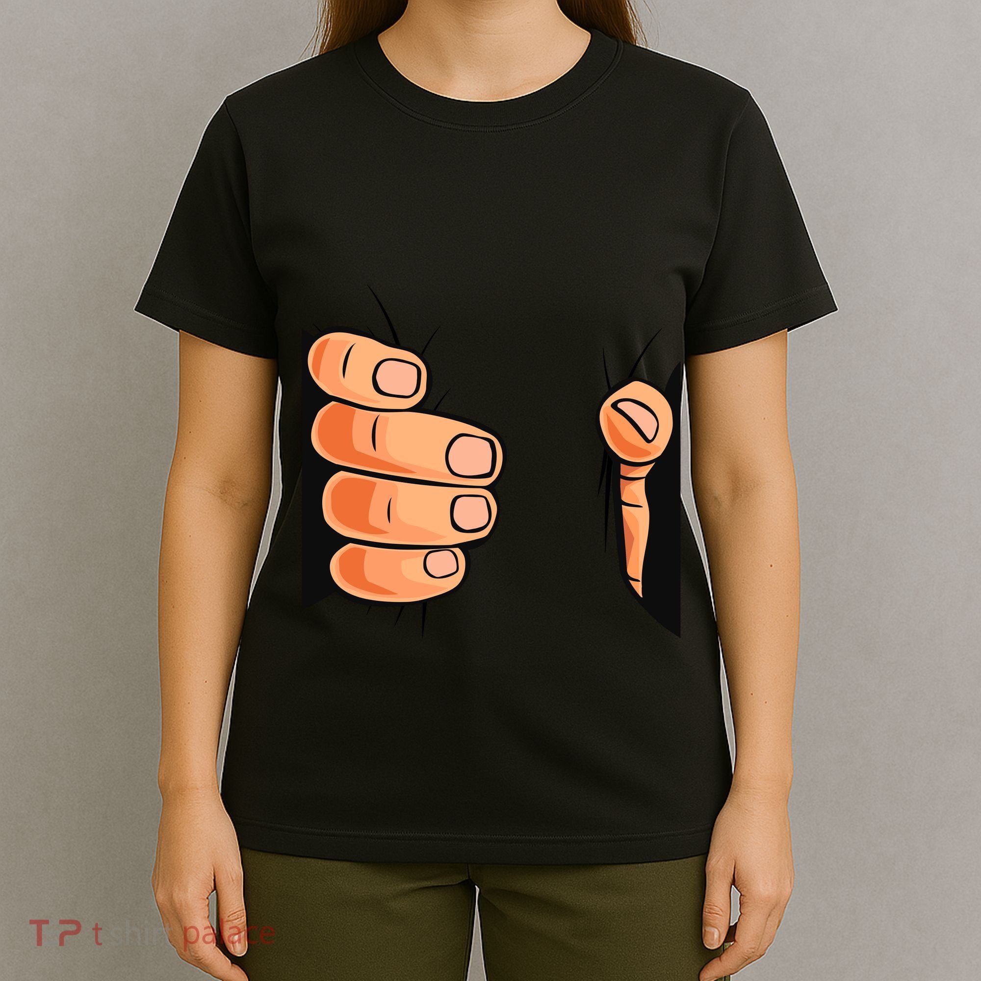 Funny Hand Gripping Optical Illusion T-Shirt