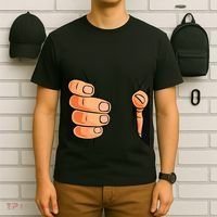 Funny Hand Gripping Optical Illusion T-Shirt thumb 6