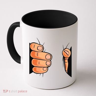 Funny Hand Gripping Optical Illusion Coffee Mug