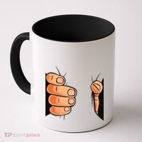 Funny Hand Gripping Optical Illusion Coffee Mug thumb 0