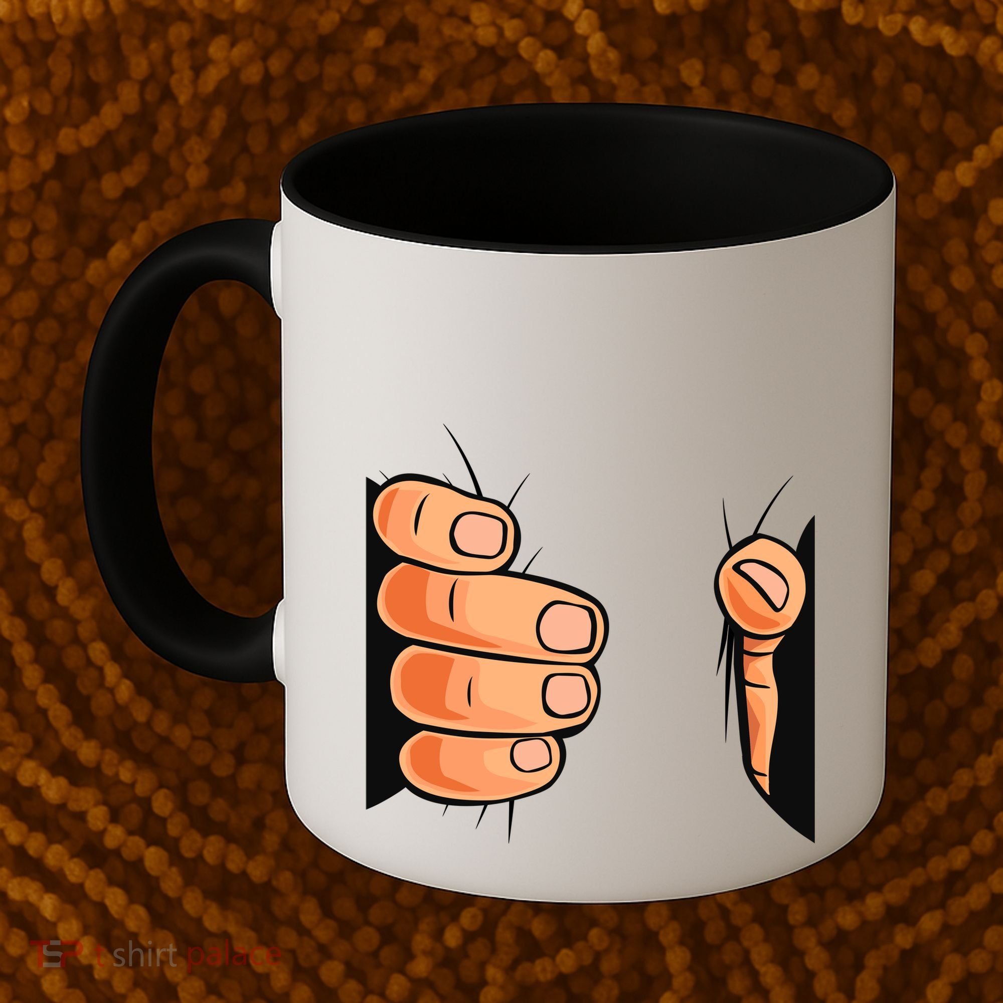Funny Hand Gripping Optical Illusion Coffee Mug
